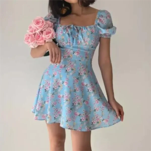 2025 Digital Printing Casual Dresses Short Sleeve  High Waist High Quality Women's Dress Small MOQ - Image 2