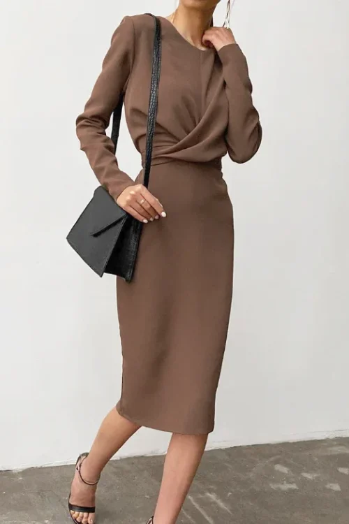 2025 High Quality Popular Women’s Clothing Socialite Long Sleeve Body Con Women’s Dress Small MOQ