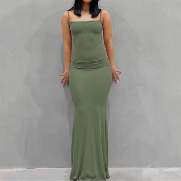 2025 Top-selling Sexy Casual Women's Clothes Mesh Ruffles Dress Celebrity Slim Fit Maxi Bodycon Party Club Long Dresses - Image 3